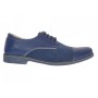 Pantofi barbati casual din piele naturala combinata, culoare albastru - 858A2